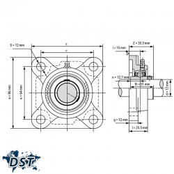 یاتاقان UCF 201 با شفت 12 میلیمترعکس شماره 2