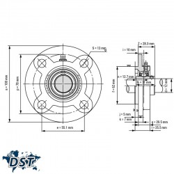 یاتاقان UCFC 201 با شفت 12میلیمترعکس شماره 2