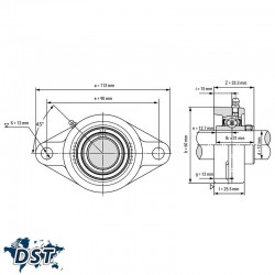 یاتاقان UCFL 201 با شفت 12میلیمترعکس شماره 2